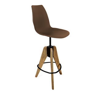 Барный стул SHT-ST29/S92 (коричневый ral 8014/брашированный коричневый/черный муар) в Пскове