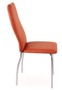 Обеденный стул Волна, каркас хром люкс, нубук -  оранжевый в Пскове