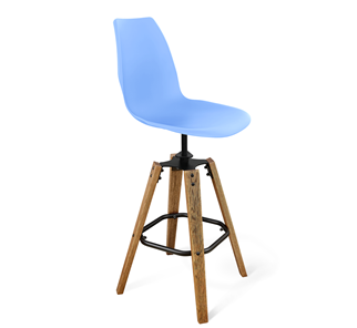 Барный стул SHT-ST29/S93 (голубой pan 278/брашированный коричневый/черный муар) в Пскове