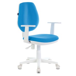 Кресло компьютерное Brabix Fancy MG-201W (с подлокотниками, пластик белый, голубое) 532411 в Пскове