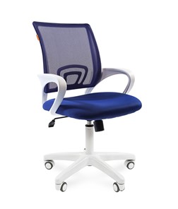 Кресло компьютерное CHAIRMAN 696 white, ткань, цвет синий в Пскове