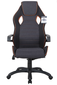 Кресло компьютерное Brabix Techno Pro GM-003 (ткань, черное/серое, вставки оранжевые) в Пскове