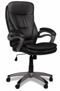 Кресло офисное J 9302 экокожа /пластик, черный в Пскове