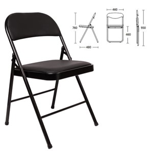Офисный стул складной Brabix Golf Plus CF-003 Комфорт (черный каркас, кожзам черный) 531566 в Пскове