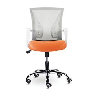 Офисное кресло Brabix Wings MG-306 (пластик белый, хром, сетка, серое/оранжевое) в Пскове