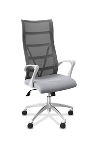 Офисное кресло Топ X белый каркас, сетка/ткань TW / серая/ серая в Пскове