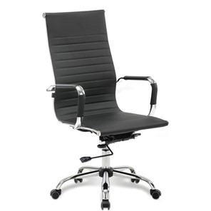 Офисное кресло BRABIX "Energy EX-509", экокожа, хром, черное, 530862 в Пскове