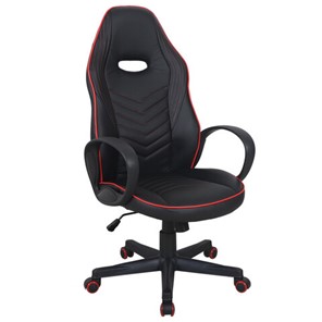 Офисное кресло BRABIX "Flame GM-004", экокожа, черное/красное, 532499 в Пскове
