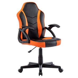 Офисное кресло BRABIX "Shark GM-203", экокожа, черное/оранжевое, 532513 в Пскове
