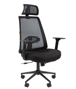 Компьютерное кресло CHAIRMAN 535 BLACK Сетчатый акрил черный / Полиэстер черный в Пскове