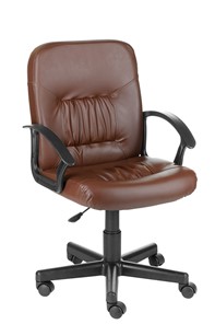 Кресло офисное Чат кожзам коричневый в Пскове
