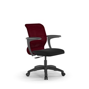 Кресло компьютерное SU-M-4/подл.160/осн.005 бордовый/черный в Пскове