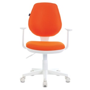 Компьютерное кресло Brabix Fancy MG-201W (с подлокотниками, пластик белый, оранжевое) 532410 в Пскове