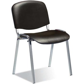 Офисный стул ISO ноги хром +черный кожзам в Пскове