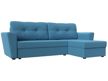 Угловой диван для гостиной Амстердам Лайт, Амур голубой (рогожка) в Пскове