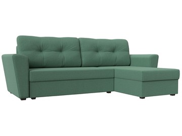 Угловой диван для гостиной Амстердам Лайт, Амур зеленый (рогожка) в Пскове