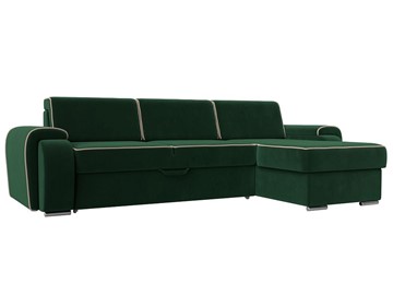 Угловой раскладной диван Лига-025, Зеленый\Бежевый (Велюр) в Пскове