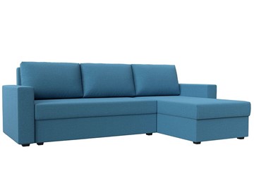 Угловой диван с оттоманкой Траумберг Лайт, Амур голубой (Рогожка) в Пскове