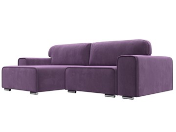 Угловой диван с оттоманкой Лига-029, Сиреневый (Микровельвет) в Пскове