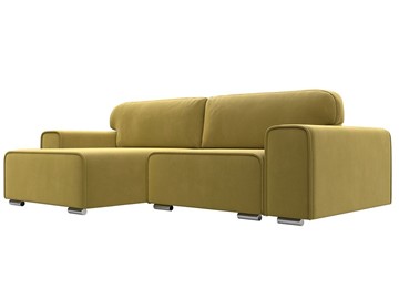Угловой диван с оттоманкой Лига-029, Желтый (Микровельвет) в Пскове