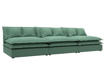 Прямой диван Лига-040 Лонг, Амур зеленый (Рогожка) в Пскове