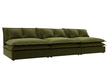 Прямой диван Лига-040 Лонг, Зеленый (Микровельвет) в Пскове