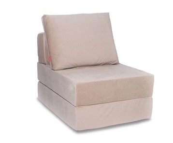 Бескаркасное кресло-кровать Окта, велюр бежевый в Пскове