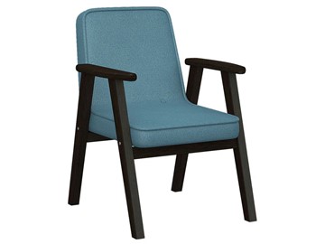 Кресло Ретро ткань голубой, каркас венге в Пскове