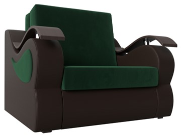 Раскладное кресло Меркурий (60), Зеленый\Коричневый (Велюр\Экокожа) в Пскове