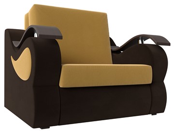 Кресло-кровать Меркурий (60), Желтый\коричневый (Микровельвет\Экокожа) в Пскове