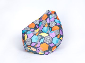 Кресло-мешок Груша большое, велюр принт, геометрия в Пскове