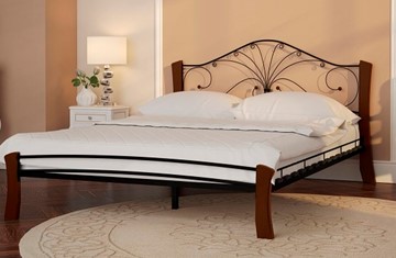 Кровать в спальню Фортуна 4 Лайт, 1600, черный/махагон в Пскове