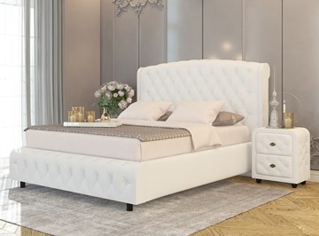 Кровать спальная Salvatore Grand 200x200, Экокожа (Белый) в Пскове