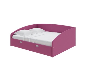 Двуспальная кровать Bono 160х200, Рогожка (Savana Berry) в Пскове