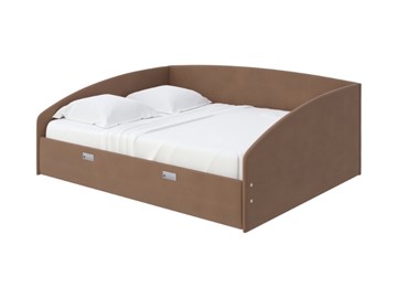 Кровать двуспальная Bono 160х200, Велюр (Forest 514 Светло-коричневый) в Пскове