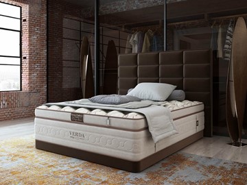 Кровать спальная Chocolate Compact/Basement 180х200, Микровелюр (Manhattan Лесной каштан) в Пскове