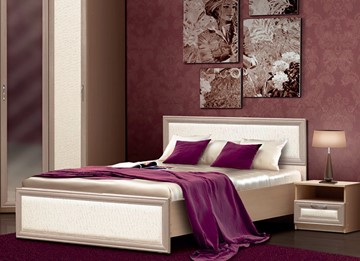 Спальная кровать Версаль Камелия, 1600, шимо светлый/белый кожзам в Пскове