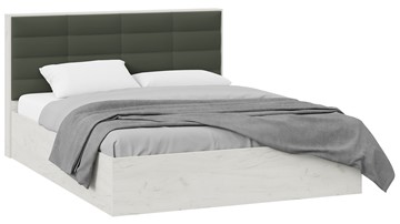 Кровать 2-спальная Агата тип 1 (Дуб крафт белый, Велюр Серый) в Пскове
