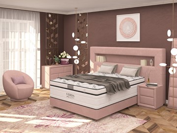 Спальная кровать Smart/Podium M 160х200, Флок (Велсофт Винтажный розовый) в Пскове