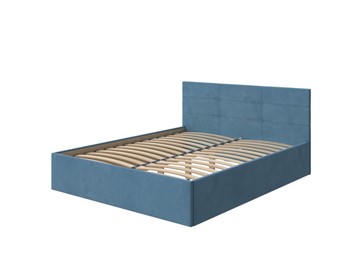 Кровать двуспальная Vector Plus 160х200, Велюр (Monopoly Прованский синий (792)) в Пскове