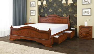 Кровать с выкатными ящиками Карина-1 (Орех) 160х200 в Пскове
