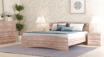 Кровать 2-спальная СВ-Стиль Лира, 160х200 с основанием, сонома в Пскове