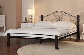 Спальная кровать Фортуна 4 Лайт, 1400, черный/шоколад в Пскове