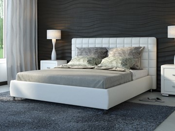 Кровать спальная Corso-3 160х200, Экокожа (Белый) в Пскове