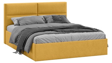Кровать с мягким изголовьем Глосс Тип 1 (Микровелюр Wellmart Yellow) в Пскове
