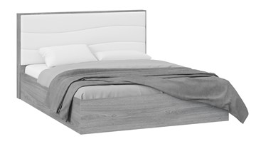Кровать с мягким изголовьем Миранда тип 1 (Дуб Гамильтон/Белый глянец) в Пскове