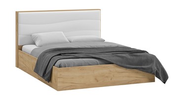 Двуспальная кровать с механизмом Миранда тип 1 (Дуб крафт золотой/Белый глянец) в Пскове