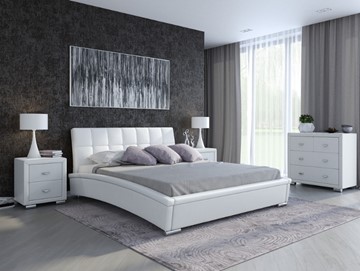 Кровать спальная Орматек Corso-1L 180х200, Экокожа (Белый) в Пскове