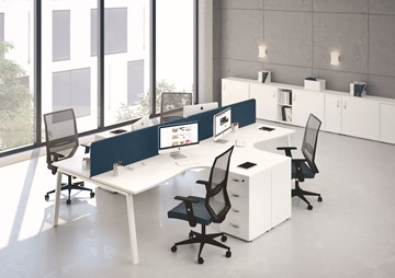 Офисный комплект мебели А4 (металлокаркас TRE) белый премиум / металлокаркас белый в Пскове