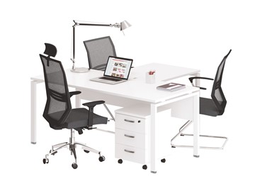 Офисный комплект мебели А4 (металлокаркас UNO) белый премиум / металлокаркас белый в Пскове